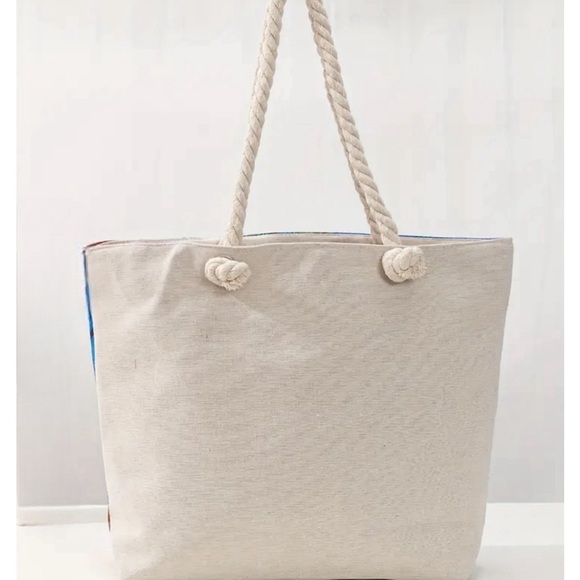 Jumbo Mandala Elephant Canvas Tote Bag, Safari Wildlife Casual Beach Bag - Picture 4 of 4